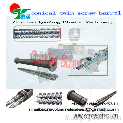 38 Crmoal nitruration conique deux hélices et barils/twin conique vis et cylindre pour Pp Pvc Abs extrudeuse vis Canon